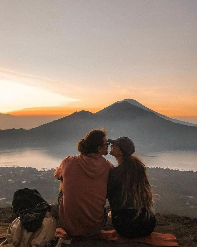 Watching Sunrise On Top Of Mount Batur