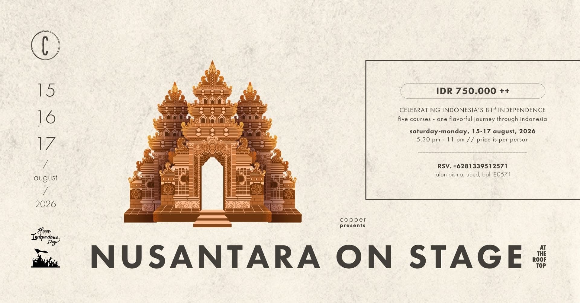 Nusantara on Stage: A Rooftop Indonesia Independence Day Dinner in Ubud