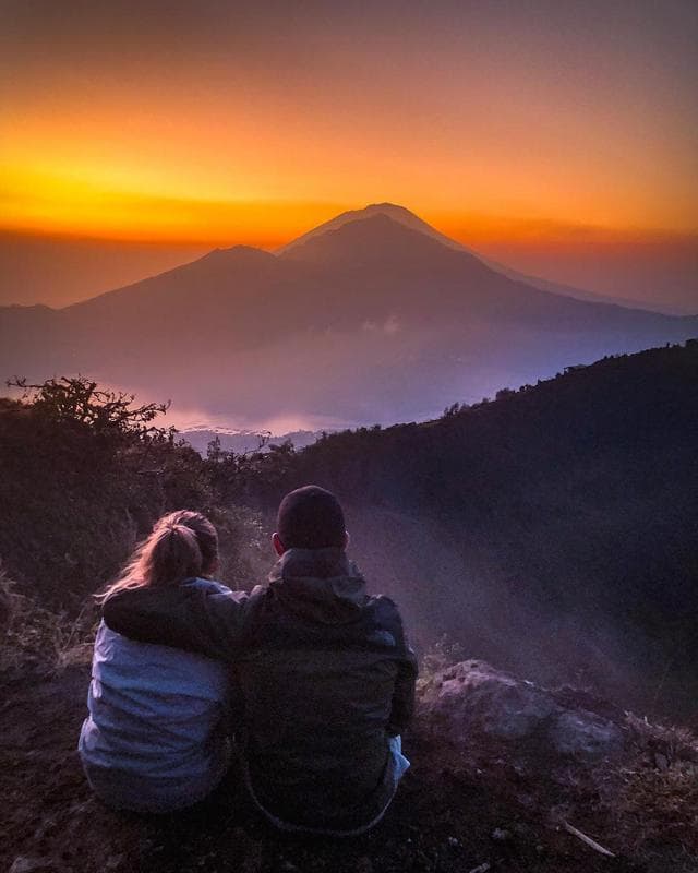 Watching Sunrise On Top Of Mount Batur