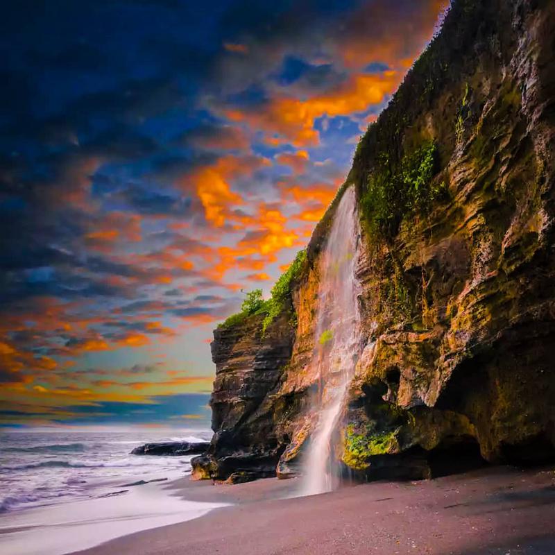 Admire The Beachside Waterfall At Melasti Beach - Photo by @end.one.bali